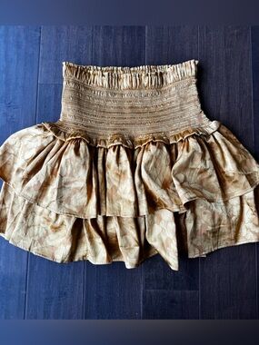 NEW Ina Gold Satin Mini Skirt